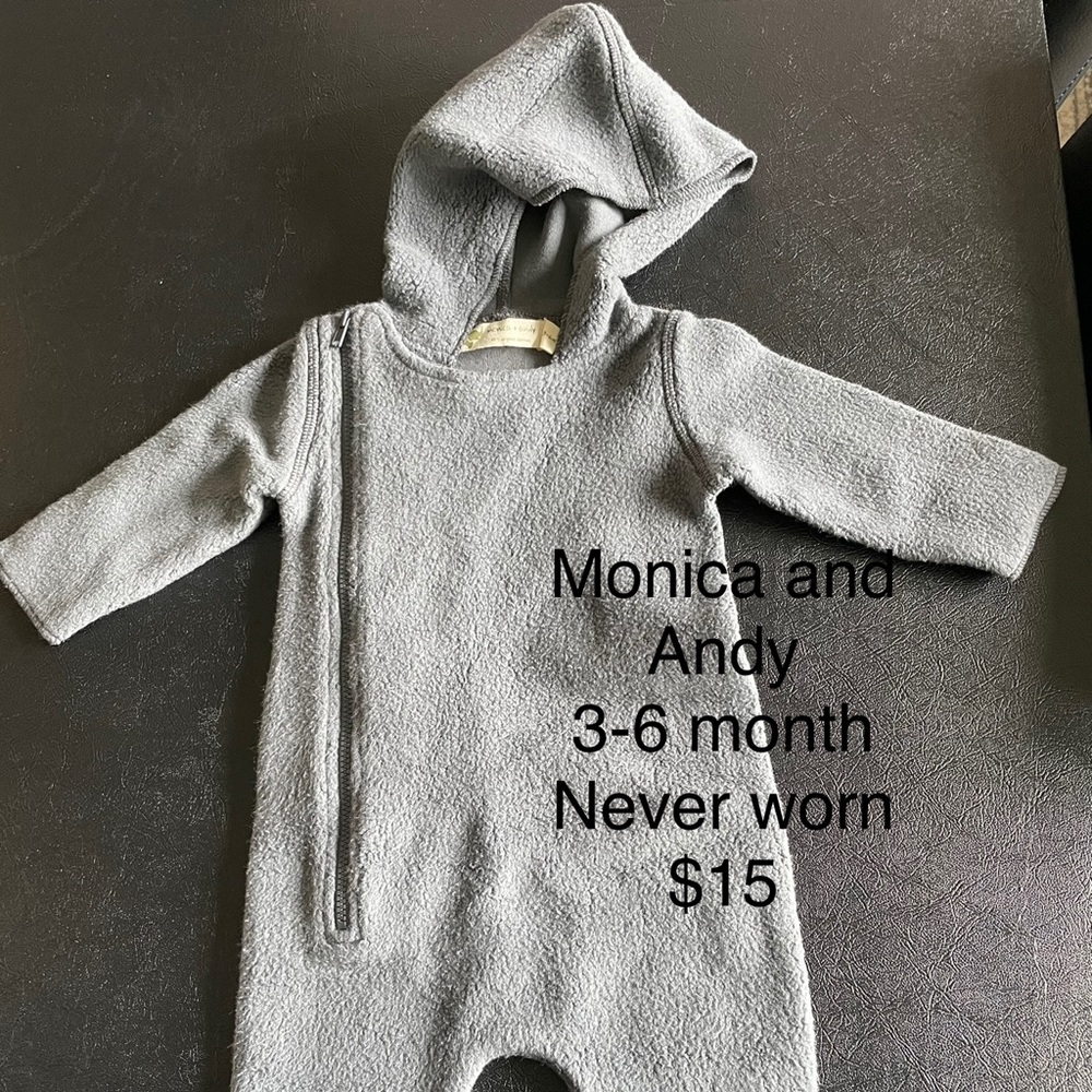 Monica and Andy fleece coverall 3-6 months
